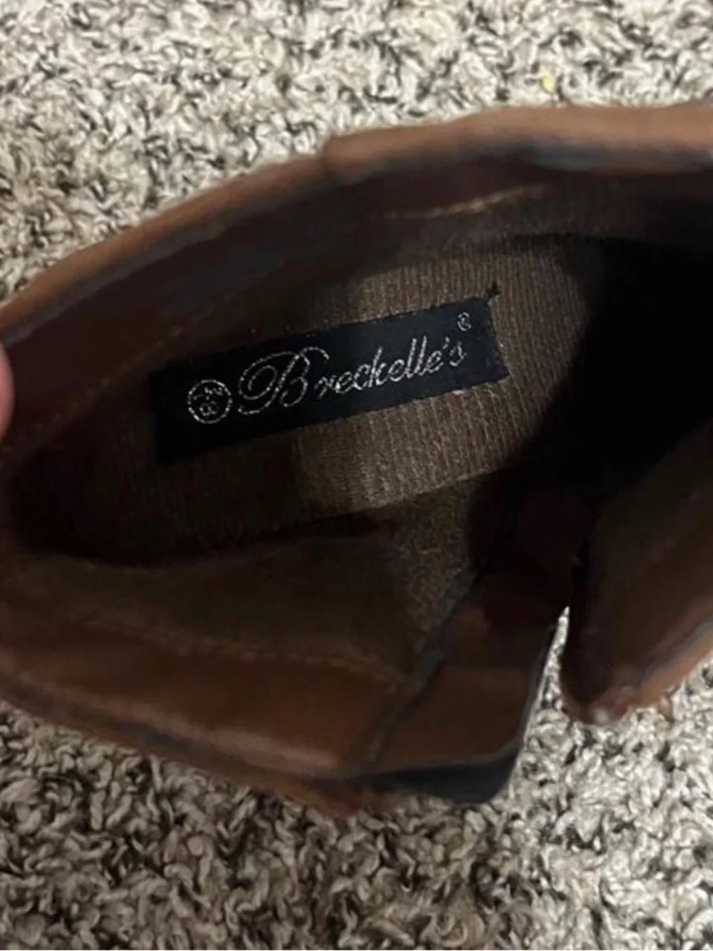 Breckelles Brown Suede Ankle Booties with Side Zip